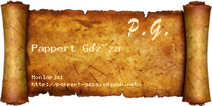 Pappert Géza névjegykártya