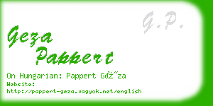 geza pappert business card